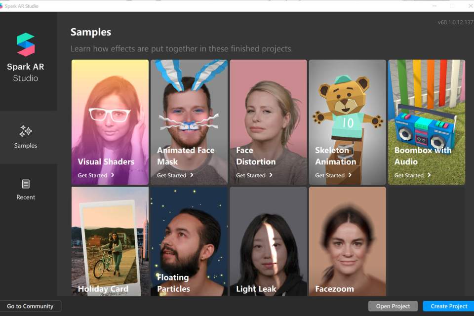 sample faces in augmented reality